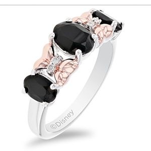 Mickey & Friends Minnie Mouse Band Ring Anniversary Edition Onyx and Diamond  7